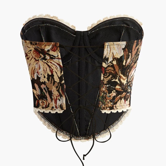 Communes Floral Drawstring Corset - Picture 2 of 2